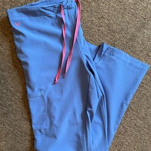 Med Couture ceil blue drawstring scrub bottoms